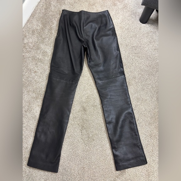 Vintage Margaret Godfrey 100% Leather Pants Mid Rise Side Zipper Classic Size 2 - Picture 12 of 13